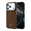 Mercedes PU Leather Semi Wrap Apple iPhone 17 Pro MagSafe tok, barna-ezüst