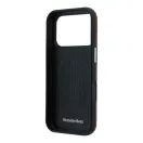 Mercedes PU Leather Semi Wrap Apple iPhone 17 Pro MagSafe tok, barna-ezüst