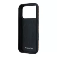   Mercedes PU Leather Semi Wrap Apple iPhone 17 Pro MagSafe tok, barna-ezüst