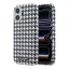 Karl Lagerfeld PU Houndstooth Resin Plate Apple iPhone 17 mágneses tok, MagSafe, fekete-fehér