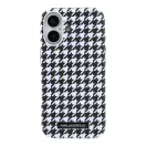 Karl Lagerfeld PU Houndstooth Resin Plate Apple iPhone 17 mágneses tok, MagSafe, fekete-fehér