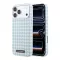 Karl Lagerfeld PU Houndstooth Resin Plate Apple iPhone 17 Pro mágneses tok, MagSafe, kék-fehér