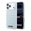 Karl Lagerfeld PU Houndstooth Resin Plate Apple iPhone 17 Pro mágneses tok, MagSafe, kék-fehér