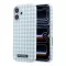 Karl Lagerfeld PU Houndstooth Resin Plate Apple iPhone 17 mágneses tok, MagSafe, kék-fehér