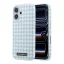 Karl Lagerfeld PU Houndstooth Resin Plate Apple iPhone 17 mágneses tok, MagSafe, kék-fehér