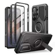   Tech-Protect Kevlar Samsung Galaxy S26 Ultra MagSafe tok kameravédelemmel, kitámasztóval kijelző védelemmel, fekete