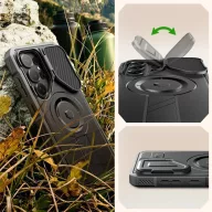   Tech-Protect Kevlar Samsung Galaxy S26 Ultra MagSafe tok kameravédelemmel, kitámasztóval kijelző védelemmel, fekete