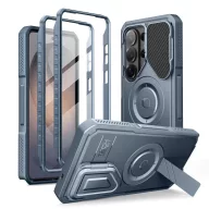   Tech-Protect Kevlar Samsung Galaxy S26 Ultra MagSafe tok kameravédelemmel, kitámasztóval kijelző védelemmel, kék
