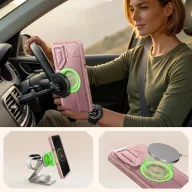   Tech-Protect Kevlar Samsung Galaxy S26 Ultra MagSafe tok kameravédelemmel, kitámasztóval kijelző védelemmel, rózsaszín