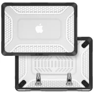   Tech-Protect Kevlar Pro Apple Macbook Neo 13 (2026) tok, megerősített peremmel, kitámasztóval, Matte Clear, fekete-átlátszó