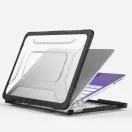 Tech-Protect Kevlar Pro Apple Macbook Neo 13 (2026) tok, megerősített peremmel, kitámasztóval, Matte Clear, fekete-átlátszó