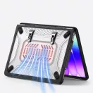 Tech-Protect Kevlar Pro Apple Macbook Neo 13 (2026) tok, megerősített peremmel, kitámasztóval, Matte Clear, fekete-átlátszó