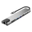 Tech-Protect HB09 Hub adapter USB-C-USB-A-HDMI 4k 60hz, SD/TF, PD100W, RJ45 1000MB/S. ezüst