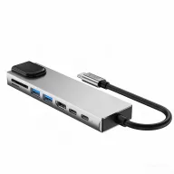   Tech-Protect HB09 Hub adapter USB-C-USB-A-HDMI 4k 60hz, SD/TF, PD100W, RJ45 1000MB/S. ezüst