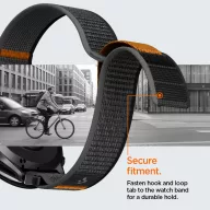   Spigen Athlex Garmin QuickFit 22mm Active szíj, fekete / narancs