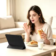   Tech-Protect SC Pen Xiaomi Redmi Pad 2 9.7" oldalra nyíló, kitámasztható mappa tok ceruza tartóval, fekete