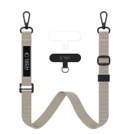   Tech-Protect C6S vállpánt / univerzális pánt telefonra rögzíthető, bézs / barna (crossbody pánt)