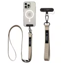 Tech-Protect C6S vállpánt / univerzális pánt telefonra rögzíthető, bézs / barna (crossbody pánt)