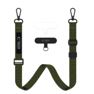  Tech-Protect C6S vállpánt / univerzális pánt telefonra rögzíthető, khaki / sötétzöld (crossbody pánt)