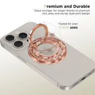   Tech-Protect MMR200 mágneses telefon tartó gyűrű, MagSafe, csillámos rozéarany
