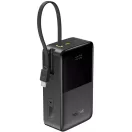 Baseus Bipow 2  Pro Powerbank / külső akkumulátor, USB-A-2xUSB-C, beépített USB-C kábellel, 30.000mAh, QC+PD, fekete