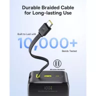   Baseus Bipow 2  Pro Powerbank / külső akkumulátor, USB-A-2xUSB-C, beépített USB-C kábellel, 30.000mAh, QC+PD, fekete