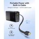 Baseus Bipow 2  Pro Powerbank / külső akkumulátor, USB-A-2xUSB-C, beépített USB-C kábellel, 30.000mAh, QC+PD, fekete