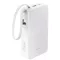 Baseus Bipow 2  Pro Powerbank / külső akkumulátor, USB-A-2xUSB-C, beépített USB-C kábellel, 30.000mAh, QC+PD, fehér