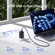   Baseus PicoGo 2xUSB-A-USB-C hálózati gyorstöltő adapter, 67W, 3.35A, fekete