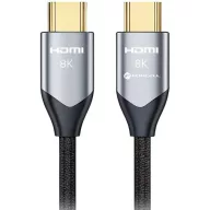   Forcell Cafule HDMI 2.1 kábel, 8K 60Hz / 4K 120Hz, HDR, eARC, VRR, 48Gbps, 2m, fekete