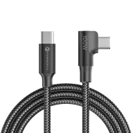   Forcell F-Energy USB-C-USB-C töltő-és adatkábel 90 fokos/derékszögű csatlakozó, QC4.0, PD 5A, 100W, 2m, fekete