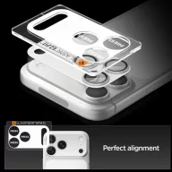   Spigen Glas.tR EZ Fit Apple iPhone 17 Pro Max tempered glass kameravédő üvegfólia felhelyező kerettel, ezüst