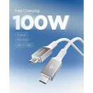 Spigen EB10015CC USB-C-USB-C töltő- és adatkábel, 100W, 1,5m, fehér