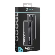   OBAL:ME CablePulse powerbank / külső akkumulátor beépített kábellel, digitális kijelzővel, 10000mAh, 22,5W, fekete