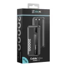 OBAL:ME CablePulse powerbank / külső akkumulátor beépített kábellel, digitális kijelzővel, 20000mAh, 22,5W, fekete