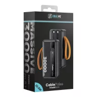   OBAL:ME CablePulse powerbank / külső akkumulátor beépített kábellel, digitális kijelzővel, 30000mAh, 22,5W, fekete
