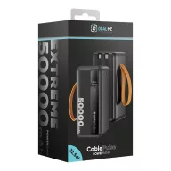   OBAL:ME CablePulse powerbank / külső akkumulátor beépített kábellel, digitális kijelzővel, 50000mAh, 22,5W, fekete