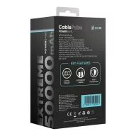   OBAL:ME CablePulse powerbank / külső akkumulátor beépített kábellel, digitális kijelzővel, 50000mAh, 22,5W, fekete