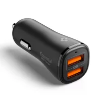 Spigen Essential EV302 autós töltő, 2xUSB-A, 30W, fekete