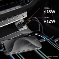 Spigen Essential EV302 autós töltő, 2xUSB-A, 30W, fekete