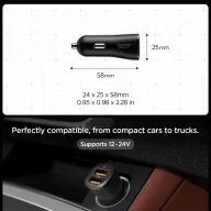 Spigen Essential EV302 autós töltő, 2xUSB-A, 30W, fekete