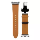 Spigen Enzo Samsung Galaxy Watch 8 / Watch 8 Classic (40/44/46mm) bőr szíj, fekete-barna