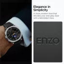 Spigen Enzo Samsung Galaxy Watch 8 / Watch 8 Classic (40/44/46mm) bőr szíj, fekete-barna