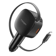   Spigen Essential EV603BT autós töltő, USB-C-USB-A, USB-C kábellel, 60W, fekete