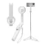 Spigen S571W Bluetooth mágneses Selfie-bot / selfie tripod, MagSafe, kompakt, töltő-és adatkábellel, bézs