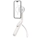 Spigen S571W Bluetooth mágneses Selfie-bot / selfie tripod, MagSafe, kompakt, töltő-és adatkábellel, bézs
