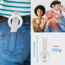 Spigen S571W Bluetooth mágneses Selfie-bot / selfie tripod, MagSafe, kompakt, töltő-és adatkábellel, bézs