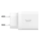 Spigen Essential EE472EU USB-C 2-portos hálózati töltő adapter, 47W, fehér