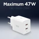 Spigen Essential EE472EU USB-C 2-portos hálózati töltő adapter, 47W, fehér