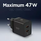 Spigen Essential EE472EU USB-C 2-portos hálózati töltő adapter, 47W, fekete